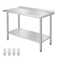 thumbnail image 1 of BeesClover Stainless Steel Table for Prep & Work with Backsplash, Kitchen Heavy Duty Table with Adjustable Under Shelf and Foot for Restaurant, Home and Hotel, 1 of 7