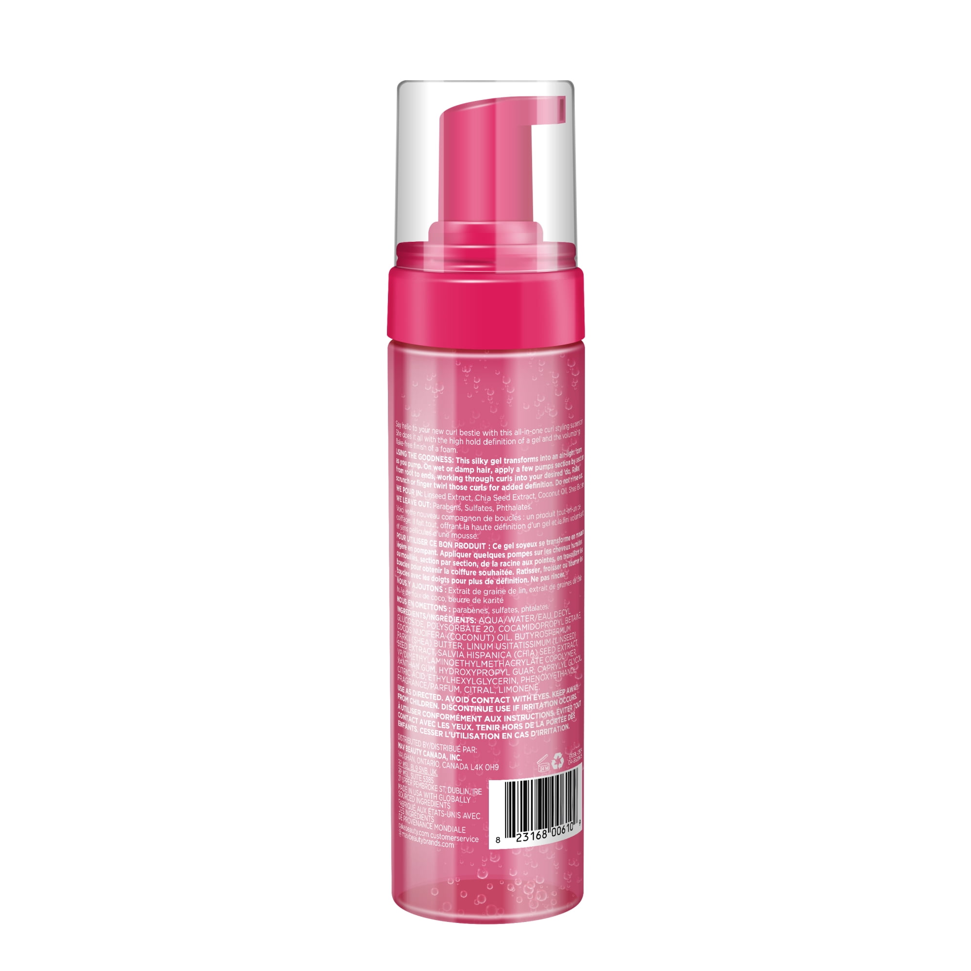 Cake Beauty Gel-to-Foam Curl Styler, The Curl Friend High Hold & Definition - Frizz Protection- Infused with Coconut Oil & Shea Butter - For Curly Hair- 6.8 fl oz