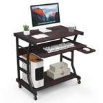 Giantex Bureau d'ordinateur mobile, bureau d'écriture d'étude avec plateau de clavier de sortie, parfait pour la maison & Bureau