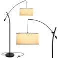 thumbnail image 1 of Brightech Grayson Modern Industrial Style Arc Floor Lamp w/Adjustable Arm, Black, 1 of 11