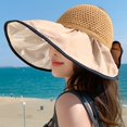 thumbnail image 4 of LinYooLi Fashionable Hat Empty Hat Ms. Summer Bows Bow Big Hat Big Circurning Hats Sea Beach Hat, 4 of 6