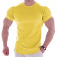 thumbnail image 3 of WMTBSRSW Men's Muscle Round Neck T Shirt Short Sleeve Longline Basic Shirt Quick Dry Gym Workout Athletic Tee Shirts Clearances, 3 of 7