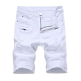 thumbnail image 1 of Cameland Men's Ripped Denim Trunks Stretchy Washed Jeans Trunks Cut-off Classic Fit Biker Jeans Trunks, 1 of 5