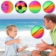 thumbnail image 2 of Inflatable Summer Beach Ball Pool Swim Rubber Rainbow Beach Volleyball Garden Game Net, 2 of 8