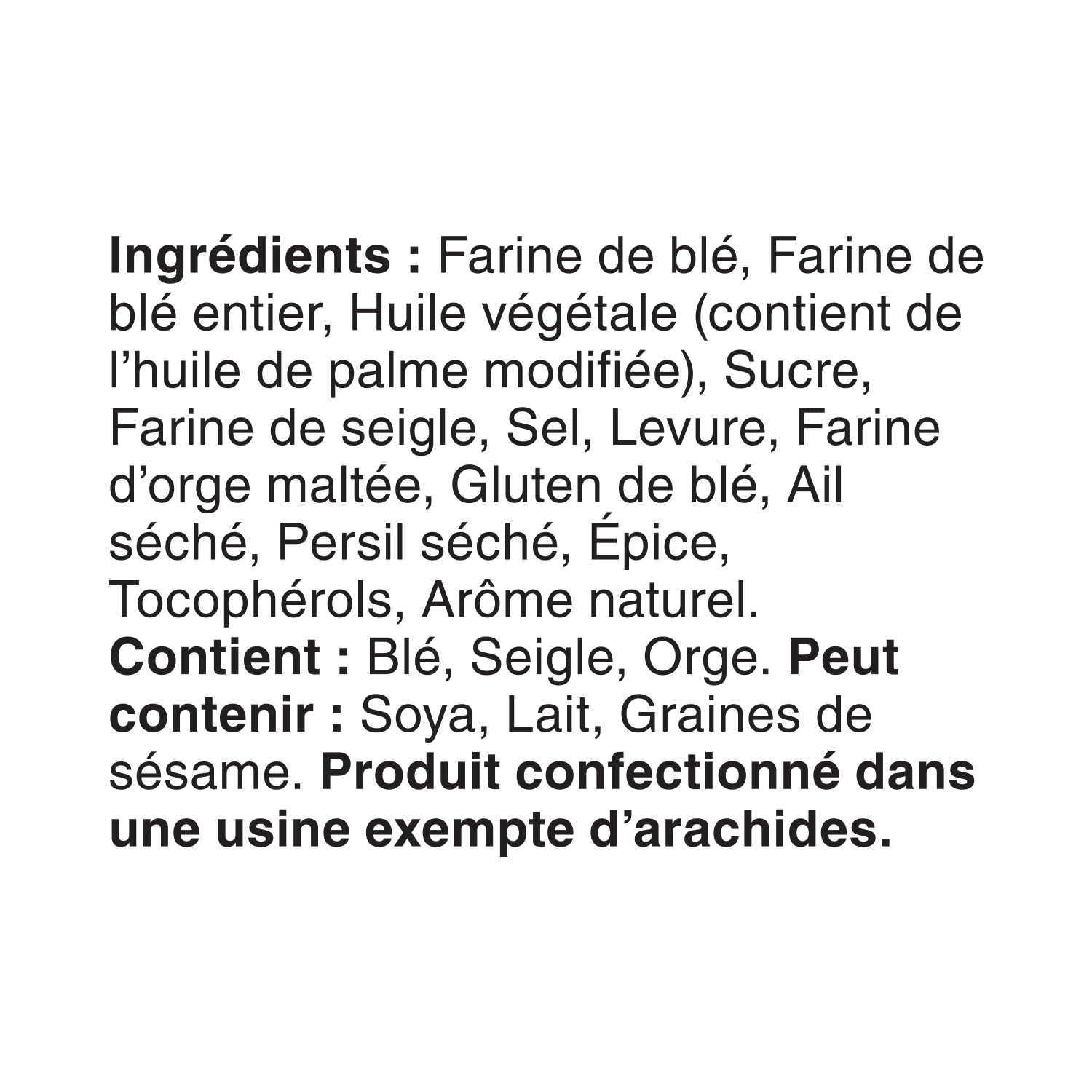 Boulangerie Grissol Croutons style restaurant Ail et herbes, 135g