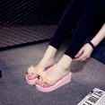 thumbnail image 4 of XZNGL Womens Summer Shoes Bow Flip Flops Platform High Heel Slippers, 4 of 9