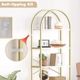 thumbnail image 4 of GloryStar Arched Bookshelf 5 Tier Bookcase Display Racks Tall Bookshelves Modern Storage Rack Shelf Large Wood Book Shelf for Bedroom, Living Room, Home Office, 4 of 8