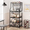 thumbnail image 3 of Rustic Microwave Stand, 5-Tier Storage Rack with Adjustable Feet and Anti-Tip Kit, Engineered Wood, Rustic Gray/Rustic Black, 3 of 9