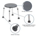 thumbnail image 5 of Pemberly Row Tabouret de Bain et de Douche Traditionnel en Plastique Gris, 5 of 5