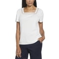 thumbnail image 1 of RAFAELLA Women's Square Neckline Short Sleeve Tee Shirt, 1 of 4