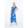 thumbnail image 4 of Robe Longue Simple Hawaïenne pour Femme à Manches Cap Luau L Hibiscus Blue, 4 of 5