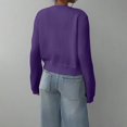 thumbnail image 4 of ManxiVoo Cardigan Court à Boutons pour Femmes, Manches Longues, Col Ras du Cou, Chandail Tricoté, Mignon, Tenue Décontractée, Taille TG, Violet, 4 of 7