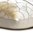 thumbnail image 2 of Pillow Case Zipper, Silver & Gold 24"x24" (60x60 cm) Pillow Cases, Silk Patchwork & Metallic Leather Throw Pillows For Sofa, Abstract Pattern Modern Style - Auriferous, 2 of 4