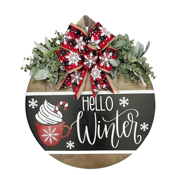 WMQPNNS New Trending Christmas Welcome Sign for Front Door Hanging Wooden Welcome Sign Christmas Decorations Winter Decor 11.8Inch Christmas Decor 1Pc Todays Deals Clearance Sale