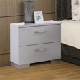 thumbnail image 2 of ACME Furniture Lorimar Table de Nuit en Bois à 2 Tiroirs, Blanc, 2 of 5