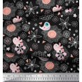thumbnail image 2 of Soimoi Poly Georgette Fabric Heart,Floral & Bird Kids Print Fabric by The Yard 52 Inch Wide, 2 of 3