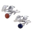 thumbnail image 4 of Maytalsory Adjustable Open Ring In 925 Sterling Silver With Branch Leaves S925 Silver Is Not Allergic South red agate 1Set, 4 of 6