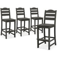 thumbnail image 1 of Costway Outdoor 4pcs HDPE Bar Stool Patio Tall Chair Backrest Footrest All Weather Navy, 1 of 7