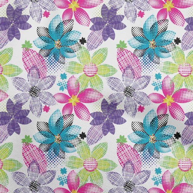 oneOone Velvet Medium Blue Fabric Texture Floral Sewing Craft Projects Fabric Prints By Yard 58 Inch Wide