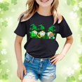 thumbnail image 2 of PMVFHDE Hauts d'Été pour Filles T-Shirts pour Fille Hauts Mignons Hauts Courts pour Fille Hauts de Sortie pour Fille T-Shirt à Manches Courtes pour Filles T-Shirt d'Été à Col Rond Coupe Décontractée T-Shirts Basiques Noir, 6-7 Ans, 2 of 4