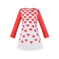 thumbnail image 1 of Robe T-shirt Fille Noël Cœur Rouge Amour Manches Longues 6 Ans, 1 of 5