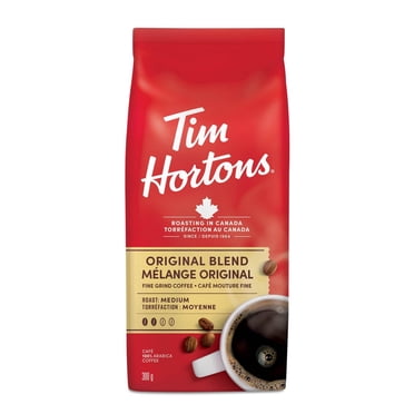 Tim Hortons Original Blend Ground Coffee, Medium Roast, Ground Coffee Bag, Made with 100% Arabica Beans, Smooth & Balanced, Rich Taste, 300g