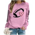 thumbnail image 4 of Aocisk Femmes Manches Longues Football Graphique Lettre Imprimée Col Rond Léger Chandail à Capuchon chandail Chandails en Molleton Haut Manches Longues Blouse Rose TTG, 4 of 4