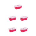 thumbnail image 2 of Ruiboury Silica Gel Compact And Convenient For Easy Storage Making Lightweight Sealed Preservation Box Microwave Lunch Box red 350ml 5Set, 2 of 6