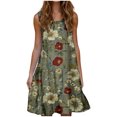 thumbnail image 2 of Ovzne Robes Grande Taille pour Femmes aux Formes Robe Femme Mode pour Femmes Vacances Été Couleur Unie Sans Manches Robe de Fête de Plage Robe pour Femmes Imprimée Liquidation, 2 of 6