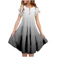 thumbnail image 1 of Plebaso Robes d'Été Décontractées pour Bébés Filles à Manches Volantées, Col Rond, Couleur Unie, Robe à Volants, Vêtements de Mode pour Filles, 1 of 5