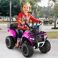 thumbnail image 2 of Costway 6V Toddler Ride On Electric Car ATV with Lights & Music & USB Port Storage Box Toy Car Pink, 2 of 10