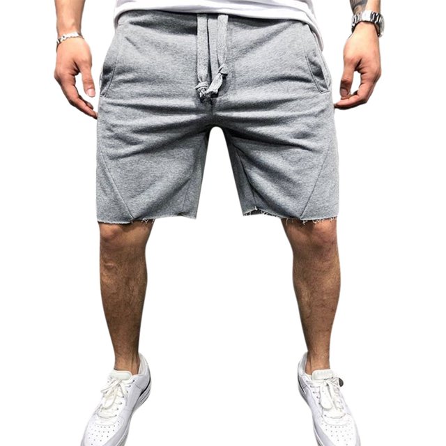 Fashion Solid Color Summer Sports Casual Fitness Running Men\‘s Shorts Sweatpants