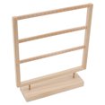 thumbnail image 4 of Earring Organizer Stand Log Color Wooden Earrings Jewelry Holder Storage Display Stand for Hanging Earrings 3 Layers, 4 of 14