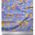 thumbnail image 1 of Soimoi Blue Poly Georgette Fabric Mandala & Paisley Print Fabric by the Yard 42 Inch Wide, 1 of 4
