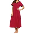 thumbnail image 3 of QIPOPIQ Robes pour Femmes avec Poches Manches Courtes Col en V Fente Latérale Vêtements de Nuit Robe d'Été Robe Longue Offres 2023, 3 of 8
