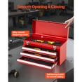 thumbnail image 4 of KFFKFF Metal Tool Box, 20.5-inch, Portable Metal Tool Box with 3 Drawers, Small Tool Chest with EVA Liners, 4 of 9