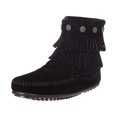 thumbnail image 1 of Minnetonka Womens Double Fringe Side Zip Leather Round Toe, 1 of 2