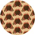 thumbnail image 1 of Ahgly Tapis Rond Lavable en Machine Intérieur Transitionnel Jaune Orange, 5 Pieds Rond, 1 of 7