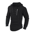 thumbnail image 2 of FAIWAD Men Hoodies Sweatshirt Long Sleeve Lace-up Slim Stretch Stylish Pullover Tops with Pockets, 2 of 7