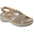 thumbnail image 1 of kozi Canada Sandale Compensée Décontractée Confortable pour Femmes OY3130 à Bout Rond avec Semelle Orthopédique Remplaçable Noir Taupe, 1 of 8