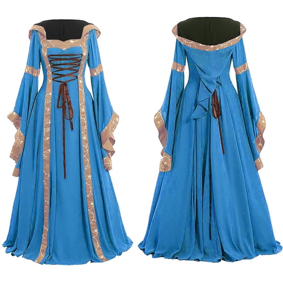 Gspmoly Summer Dresses, Renaissance Dress Medieval Costume Women Festival Costumes Midevil Gothic Gown Cocktail Dresses Clearance