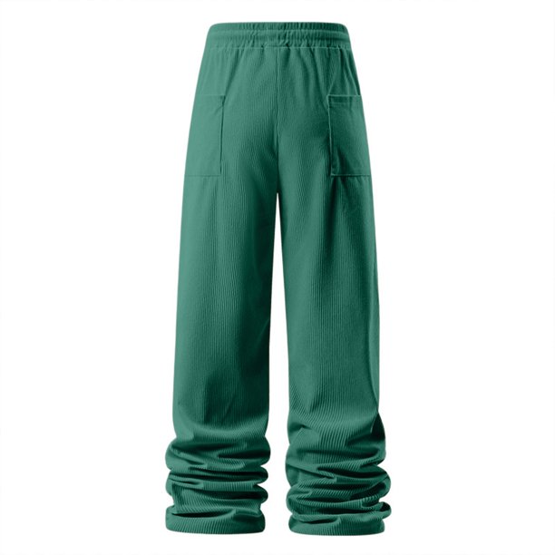 Ceisia Men's Corduroy Pants Elastic Waist Drawstring Loose Fit