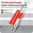 thumbnail image 5 of CQCYD S2 PH2 Phillips Screwdriver Bit Set, Impact Anti Slip Star Drill Bits for Power Driver, 1/4 Inch Hex Shank, High Hardness Alloy Steel, Multiple Lengths 25‑150mm for Woodworking and Repair, 5 of 5