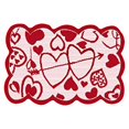 thumbnail image 2 of Oleegame Napperon 2 Pcs Saint-Valentin Amour Drapeau de Table Décoration de Souper Nappe de Saint-Valentin Drapeau de Table Rouge Drapeau de Table en Dentelle Rouge, 2 of 7