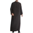 thumbnail image 2 of Pisexur Costume de Renaissance pour Hommes, Robe Musulmane Arabe, Robe Longue à Manches Longues, Col Montant, Poche, Chandail, Chemise Longue, Mode Décontractée, Costume Médiéval, 2 of 9