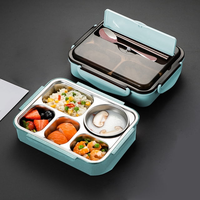Chmadoxn 1500ML Five-Compartment Stainless Steel Lunch Box For Office Workers And Students Lightweight Lunch Box With Compartments For Water Heating And Soup lunch boxs