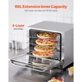thumbnail image 2 of VEVOR 66L Commercial Countertop Oven 2800W Electric Toaster Oven Stainless Steel, 2 of 9