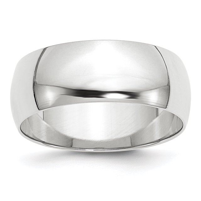 10KW 8mm LTW Half Round Band Size 10.5 Size 10.5