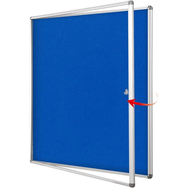 Fabric Bulletin Board Enclosed Wall-Mounted Display Case for Office Classroom Home x(xA)