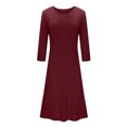 thumbnail image 4 of Vêtements de Mode pour Femmes Mode pour Femmes Coupe Ajustée Confortable Bouton Col en V Couleur Unie Robe Décontractée, 4 of 9